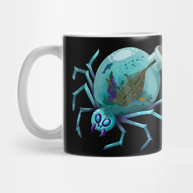 Giant Sea Spider with Ship in a Bottle by narwhalwall